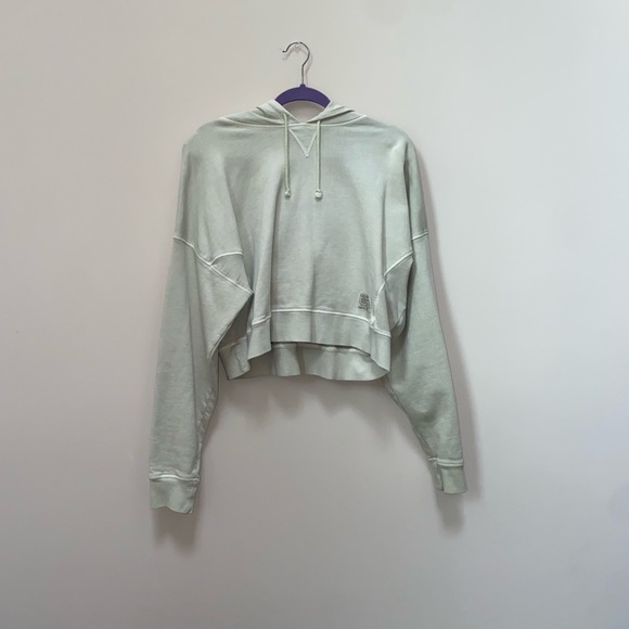 BDG Urban Outfitters Super Crop Hoodie Sage Green - Picture 1 of 5